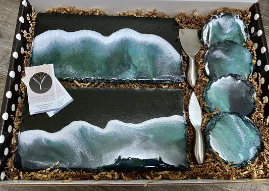 Natural Slate Charcuterie Board with Coasters